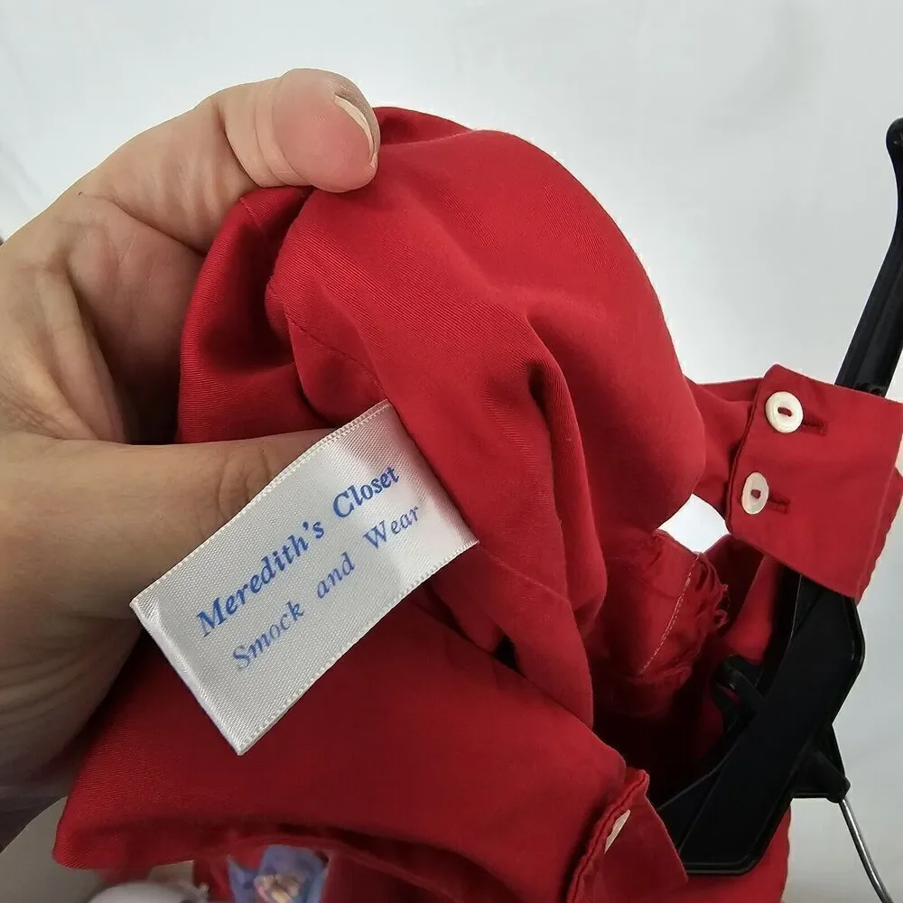 Vintage Red Smocked Jon Jon Meredith's Closet Toddler Boy Size 2 Red Navy